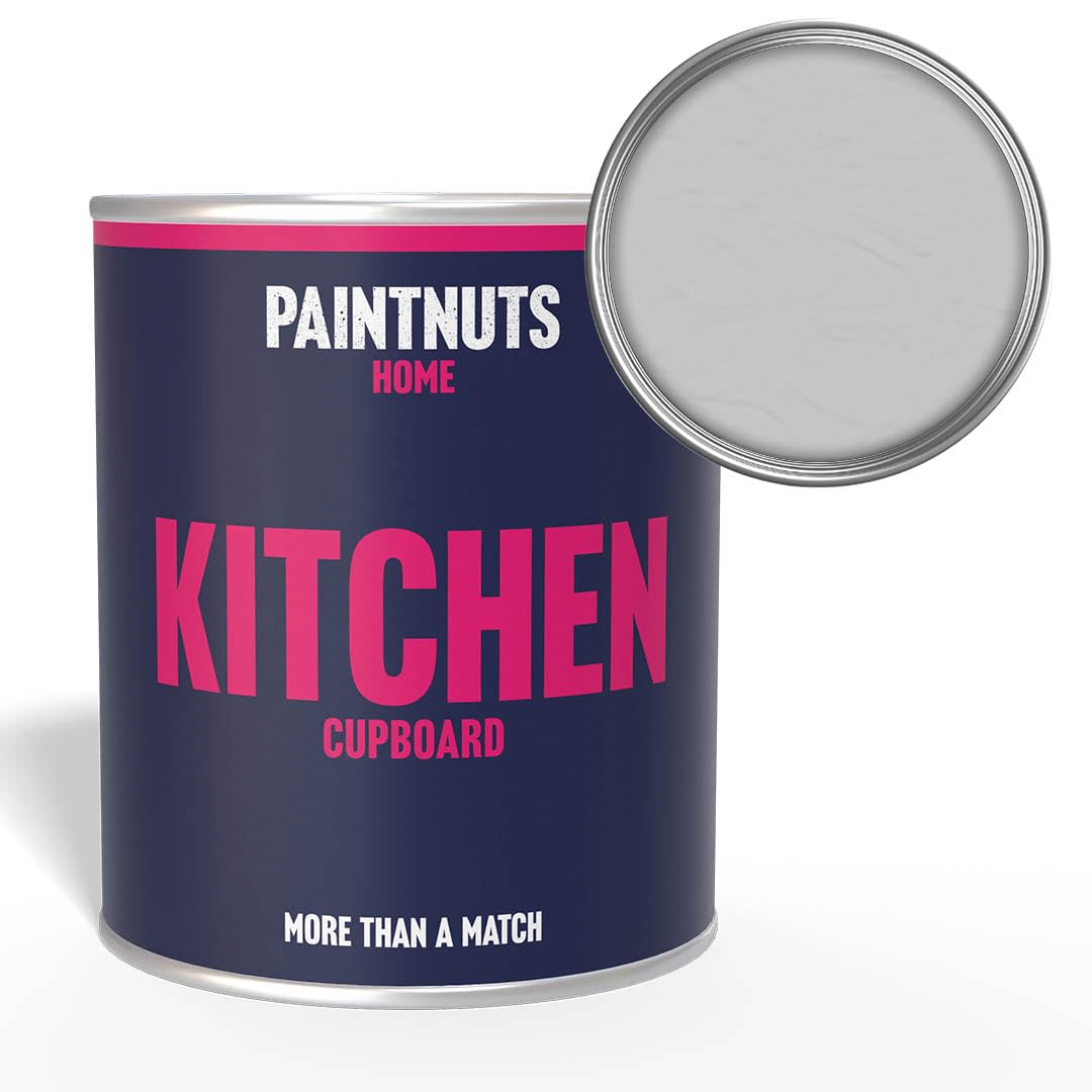 Paintnuts Kitchen Cupboard Wood Laminate Satin PaintLight Grey (Ral7035)1L from B&Q