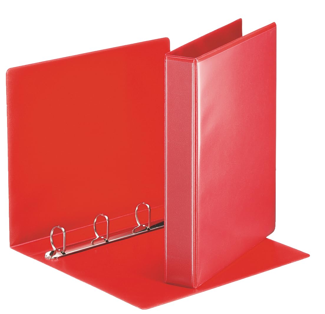 Esselte SET DI 10 Raccoglitori ad anelli con 4 anelli a D, formato A4, 30 mm, rosso, 49713