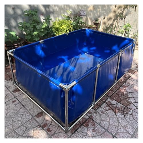 Piscina portátil de PVC para acuicultura al aire libre, marco de acero galvanizado duradero para uso comercial y doméstico