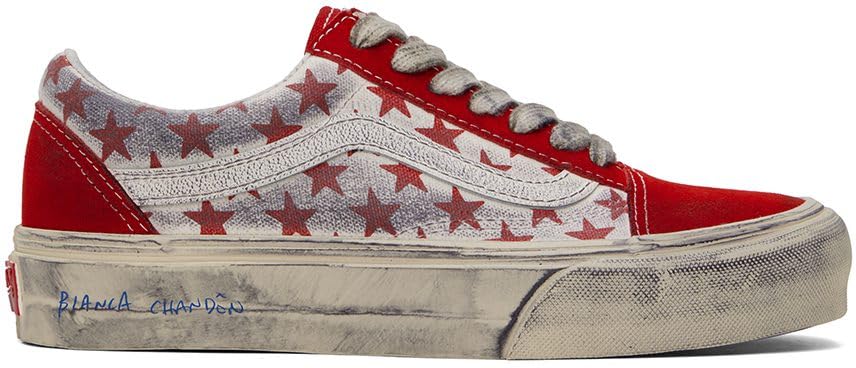 Vans Zapatillas Old Skool VLT Vn0a4bvfy521 Zapatillas Hombre Lona Blanco/Rojo, blanco y rojo., 45 EU