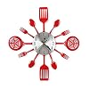 16 Inch Cutlery Kitchen Wall Clocks with Fork and Spoon Dial, Silent Clock Movement and Battery Operated, Great Wall Decor and Housewarming Gifts