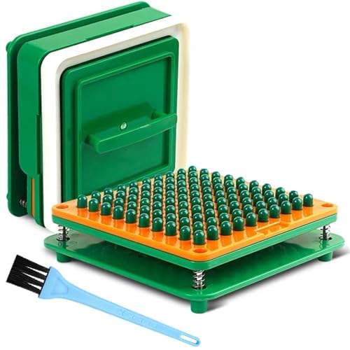 Capsule Filling Machine,100 Holes Manual Capsule Filler Tool,Capsules Holder Tray for Gelatin Veggie Vitamins, Herbs (Dark Green, 00)