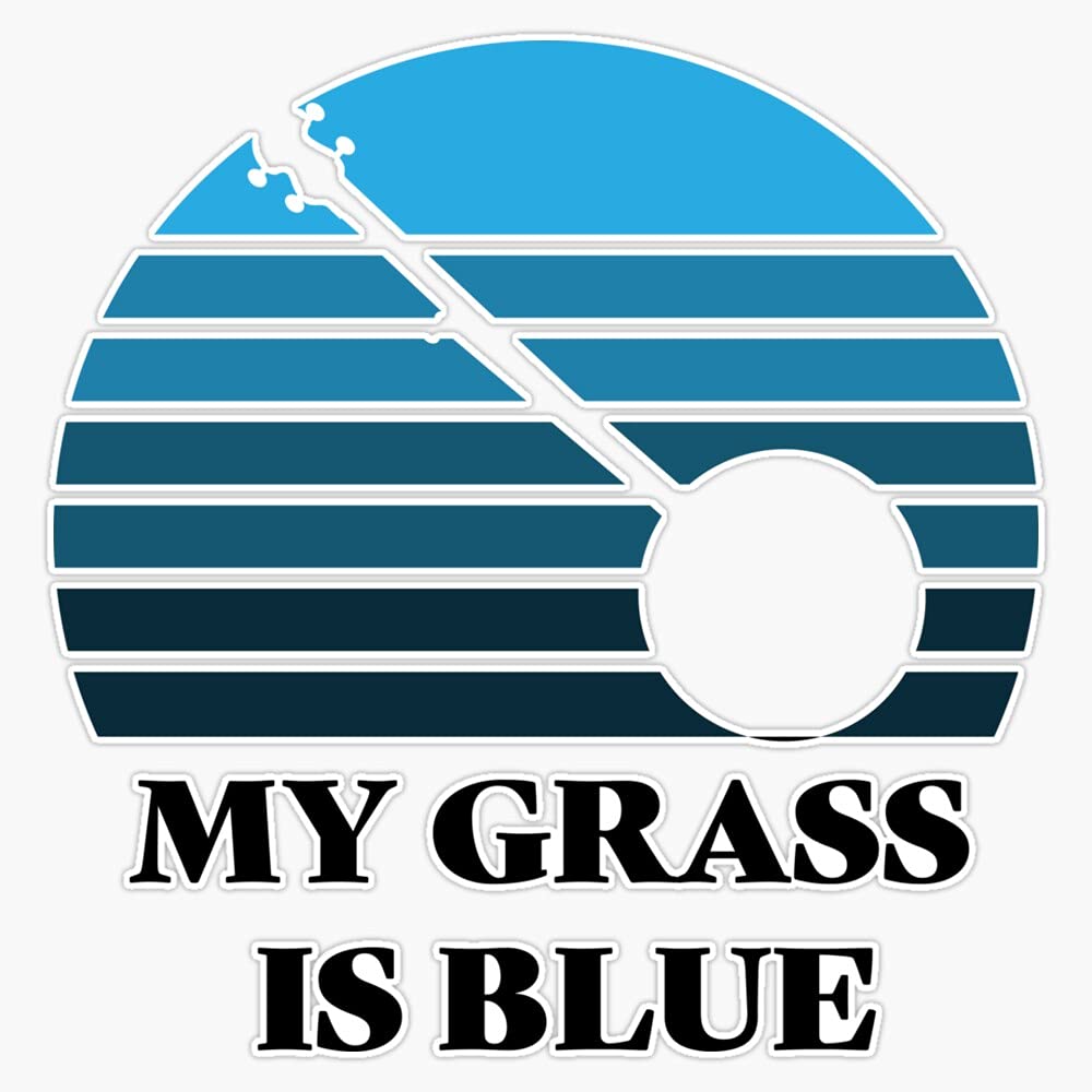 Retro Banjo My Grass Is Blue Bumper Sticker Window Vinyl Decal 5"