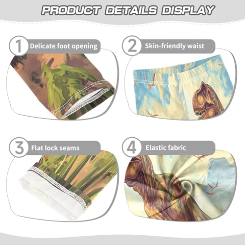 Bolaz Toddler Girls Leggings Printed Yoga Pants Leggings Three Dinosaurs for Kids3