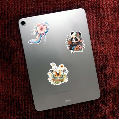 Image of Zesta Aesthetic Stickers for Laptop /Waterproof Anime Decal for Books /Vinyl Sticker for Fridge /Easy to Use Korean Car Sticker Kawaii Cute Stickers (Floral)