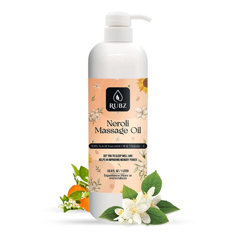 Rubz Neroli Massage Oil | Moisturizing & Nourishing Body Massage Oil for Men & Women | Best for Aromatherapy & Full Body Spa | 1 Litre (B0CJGWV3JJ) Amazon Price History, Amazon Price Tracker