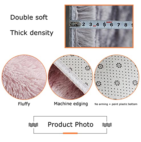 Shaggy zijdeachtige pluche tapijt nachtkastjes,Groot formaat niet-uitscheidend shaggy-vloerkleed,In een vloerkleed met… - Afbeelding 3