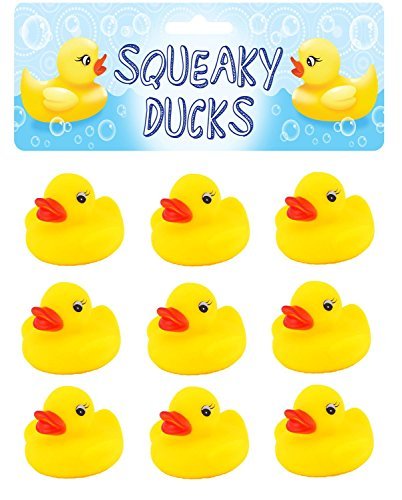 Henbrandt 9 SQUEAKY RUBBER DUCKS.PRIMARY TEACHER AID.FLOATABLE WITH FULL CE CERTIFICATION