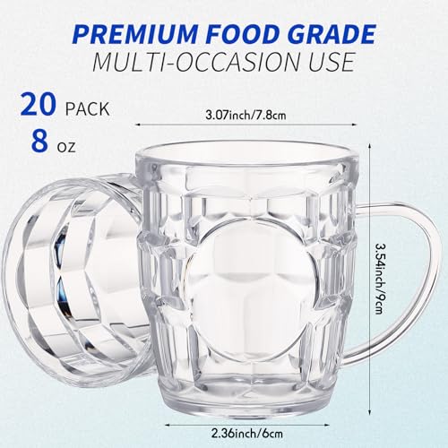 Jarras de cerveza de plástico de 8 oz con asas Ziliny reutilizables para Oktoberfest 3