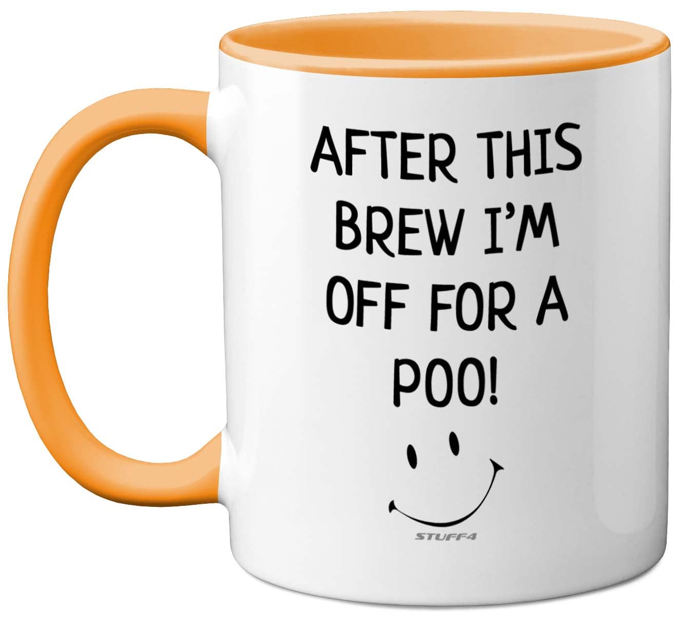 Stuff4 Funny Novelty Gifts for Men - After This Brew I'm Off for A Poo Mug - Silly Secret Santa Presents, Christmas Mugs Adults, Birthday Poo Gift, 11oz Ceramic Premium Yellow