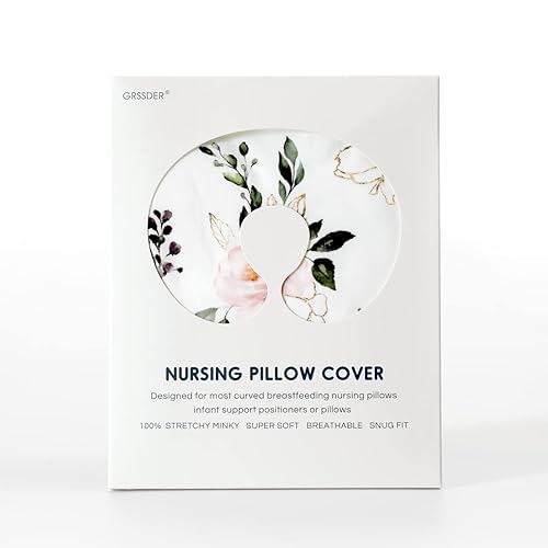 Miniatura 4 de GRSSDER Funda de almohada de lactancia elástica Minky extraíble para almohadas de lactancia materna, funda ultra suave y cómoda para bebés niños y
