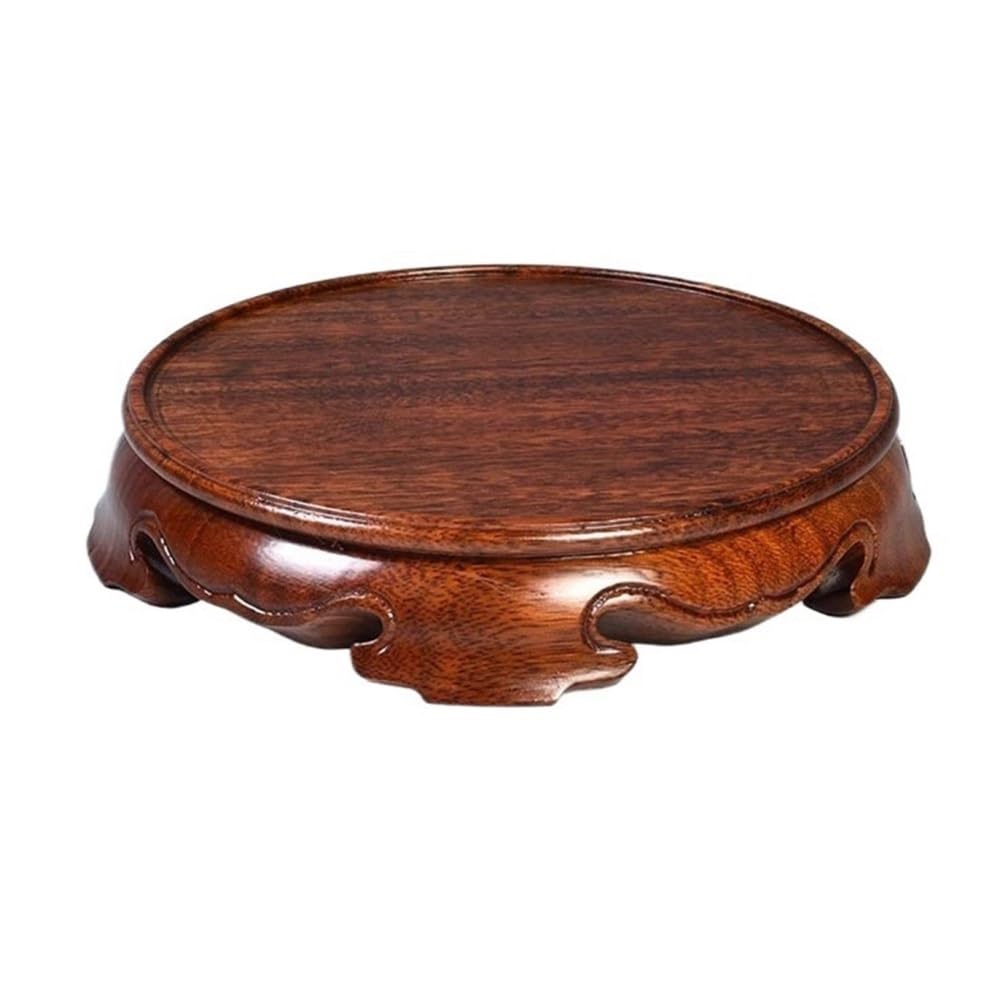 Base ronde en bois pour bonsaï, théière et vase de taille S