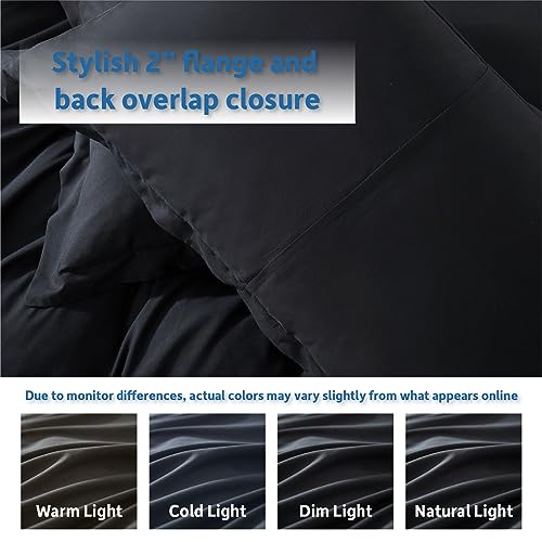 Nestl Black Duvet Cover King Size - Soft Double Brushed King Duvet Cover Set, 3 Piece, with Button Closure, 1 Duvet Cover 104x90 inches and 2 Pillow Shams by Nestl - Image 8