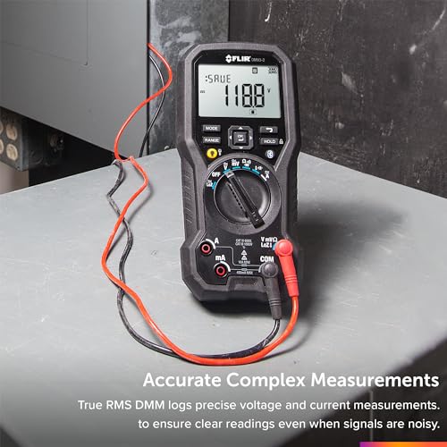 Image of FLIR DM93-2 True RMS Industrial Digital Multimeter | 5-digit dual display, LED backlight, VFD mode, LoZ, LED worklights, METERLiNK, leads, temp probe