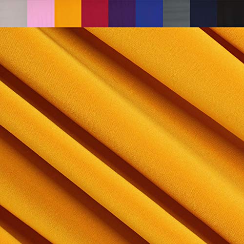 FabricLA ITY Jersey Fabric 95% Polyester 5% Spandex - 60" Wide 2 Way Stretch Knit Fabric for Apparel Drapery Event Decor Table Covers and Backdrops - Mustard, 2 Yard