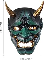Vista 3 de Máscara japonesa de Prajna Noh Kabuki Halloween Cosplay máscara de diablo Hannya Oni Samurai máscara de resina