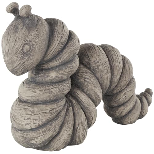 Estatua decorativa Polystone de gusano gris 15 x 4 x 11 pulgadas