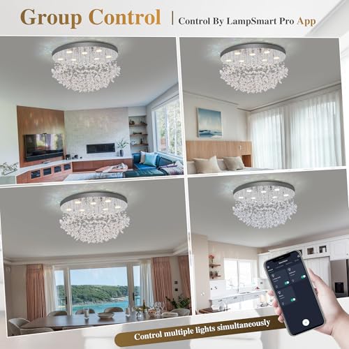 Lámpara de techo de cristal con 50% de descuento, control remoto y APP