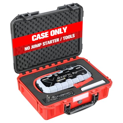 Case for NOCO Boost X GBX155 GB150: Waterproof Hard Storage Box for 4250A/3000A UltraSafe Jump Starter | Carrying Storage Box for NOCO Case Booster Pack Power Bank Car Charger Accessories (red)