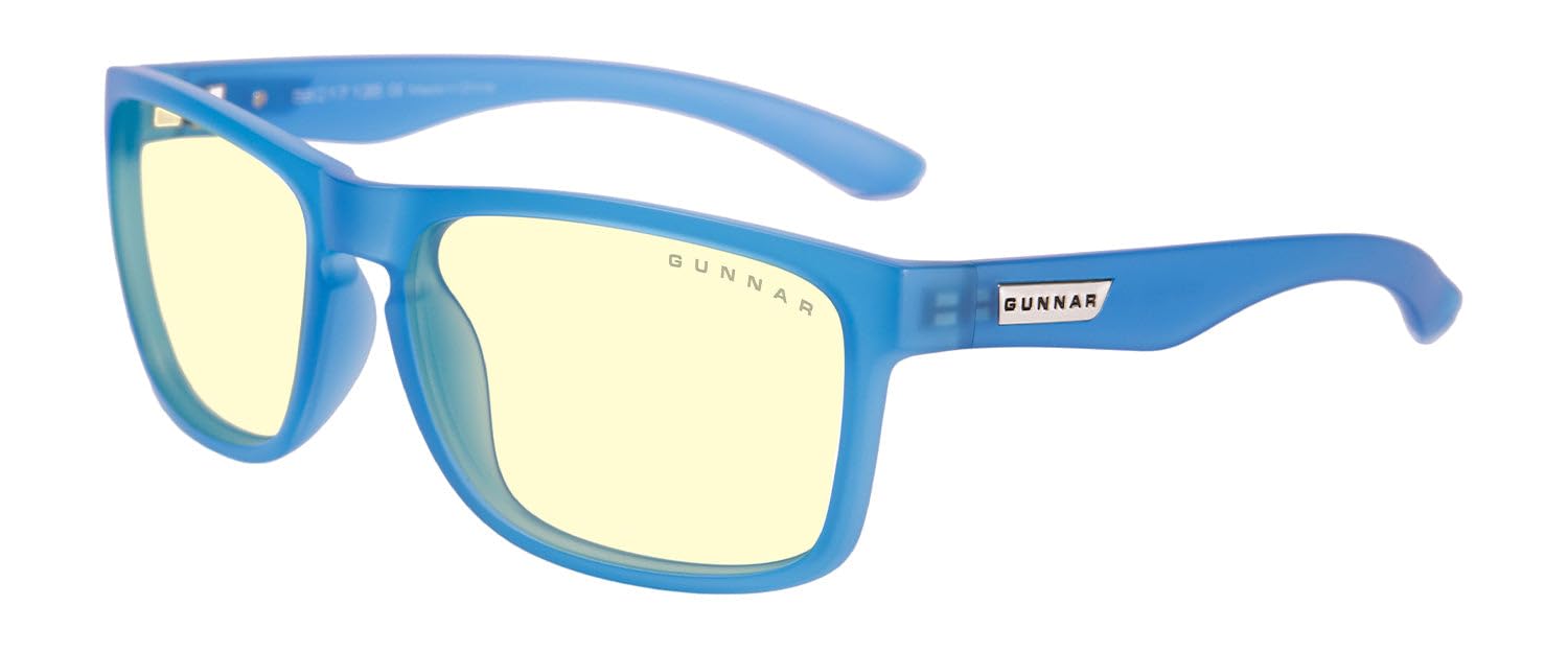 Gunnar Gaming- und Computerbrille - Intercept, Pop Cobalt Rahmen, Amber Linsen - Blaulichtfilter Brille, Premium Blaufilter, UV-Schutz,