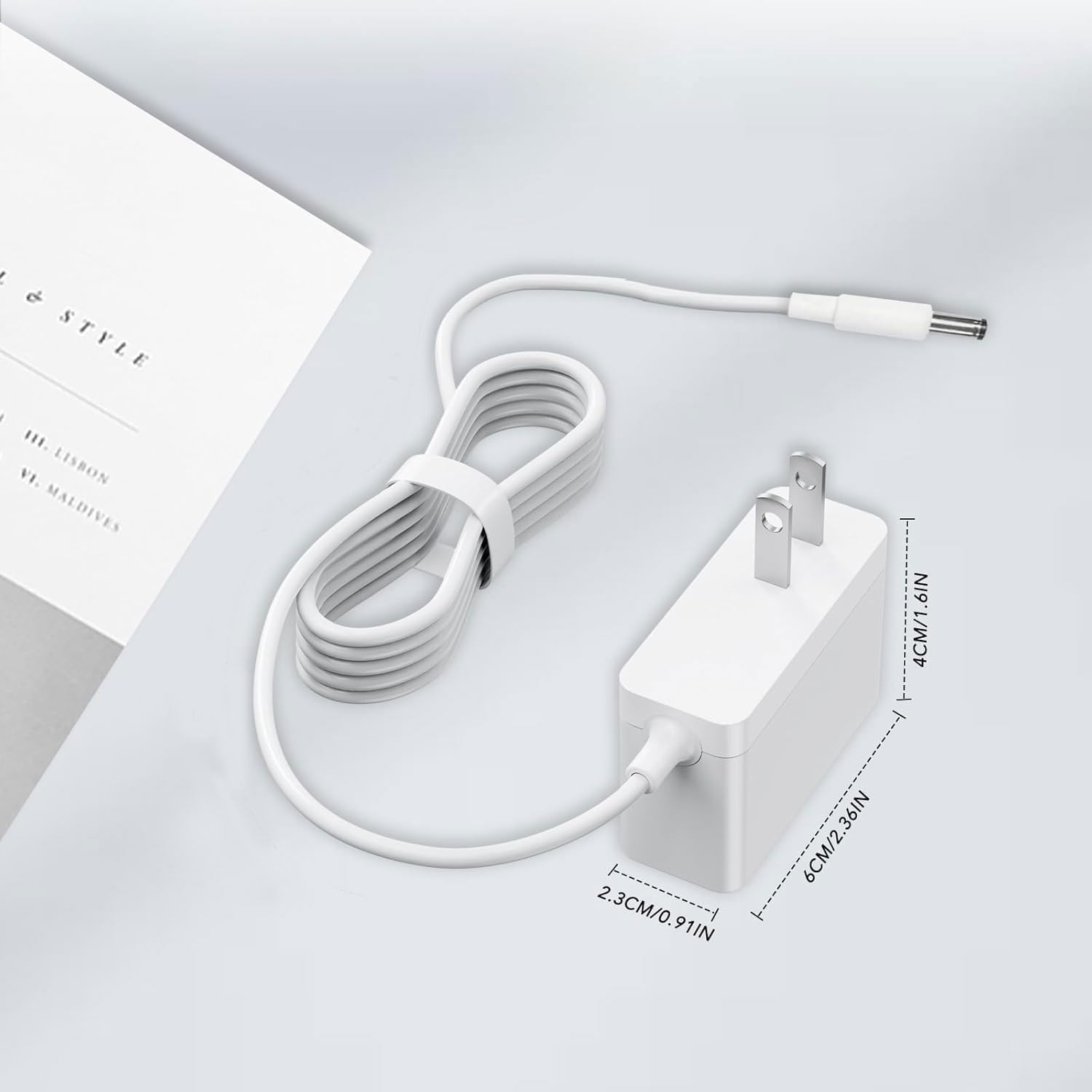 Dimensions of the OatXtorpor 12V AC Adapter.