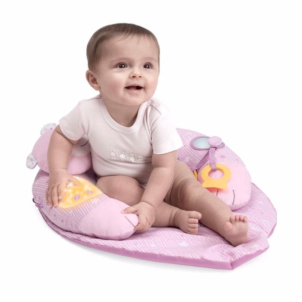 Chicco - Gioco Nido di Coccole, Morbido Cuscino 3 in 1, con Musica e Luce, per Rilassare Il Bambino in Tre Posizioni di Riposo, Rosa, Lavabile in Lavatrice, Batterie Non Incluse, 0 Mesi +