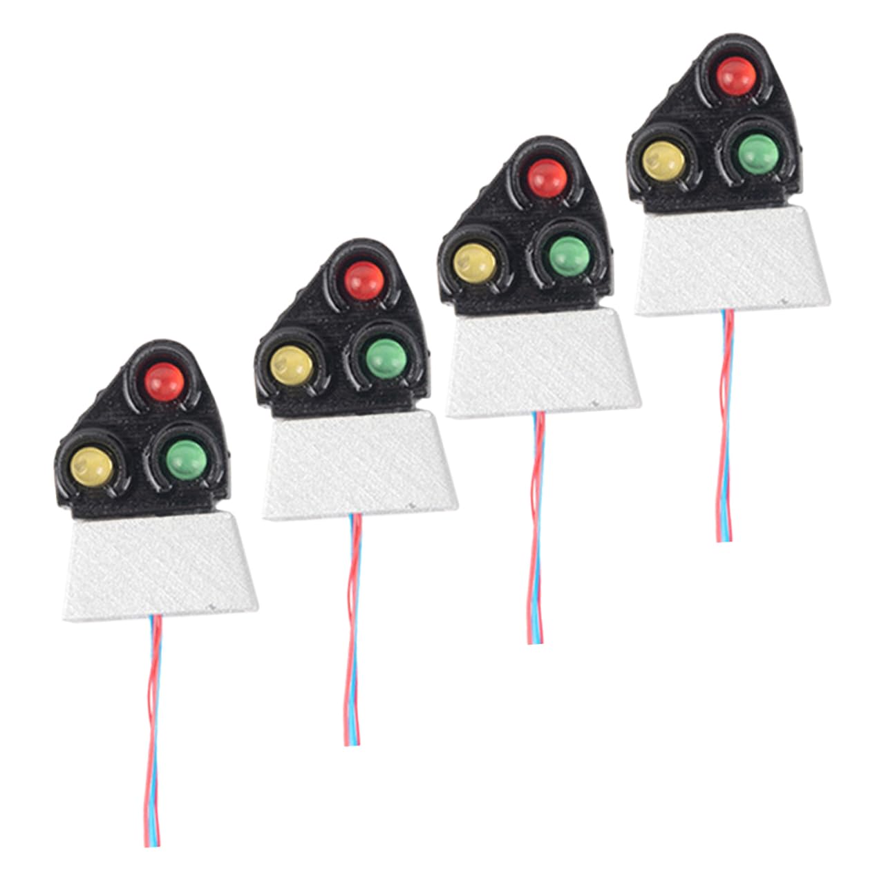 HOODANCOS Lifelike Mini Traffic Lamps for Model Trains 4pcs Set Abs Stainless Steel Construction for DIY Micro Landscapes