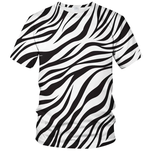 Funny Zebra Graphic T-Shirt Novelty Short Sleeve Crewneck Shirt