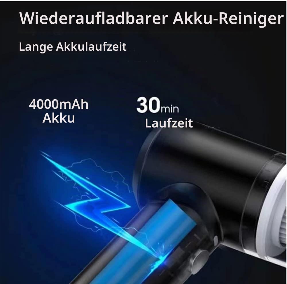 Akku Handstaubsauger, 9000Pa USB aufladbar Tragbar Leicht Mini Staubsauger, 4000mAh Auto-Staubsauger, Nass & Trocken Handsauger, für den Auto, Haus, Küche, Tierhaare