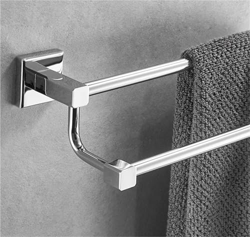 Barre porte-serviettes double acier inoxydable 30 cm moderne - 3