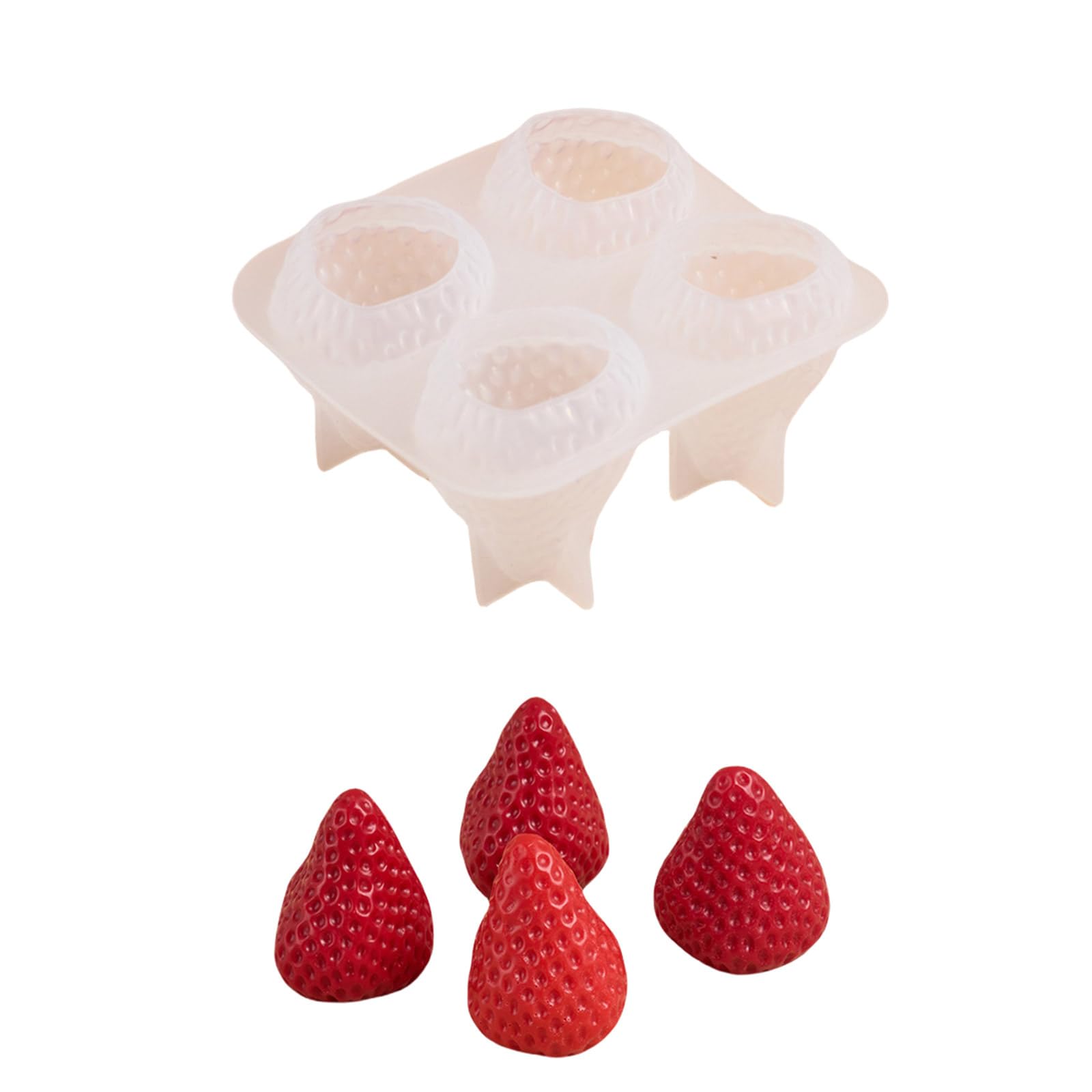 oringnat 3D Strawberry Candle Casting Silicone Mould Ornament Candle Making Epoxy Resin Baking