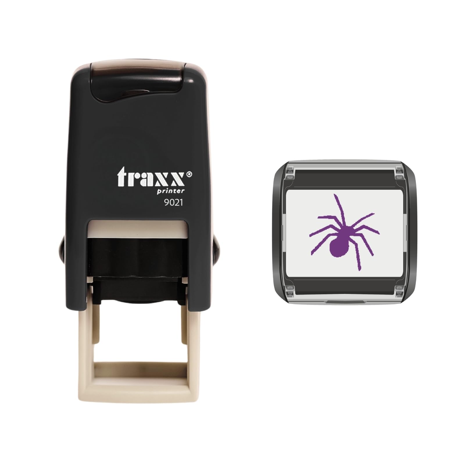 Traxx 9021 Loyalty Card Self Inking Rubber Stamp a Spider Image Scare Friends Spiderman *A Violet Spider Design*