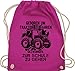 Shirtracer Kinder Traktor Bagger und Co. - Geboren um Traktor zu fahren - schwarz - Unisize - Fuchsia - Statement - WM110 - Turnbeutel und Stoffbeutel aus Baumwolle