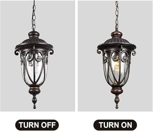 Miniatura 3 de Lámparas colgantes para exteriores, estilo retro de mediados de siglo, iluminación colgante exterior impermeable, lámpara de techo vintage de