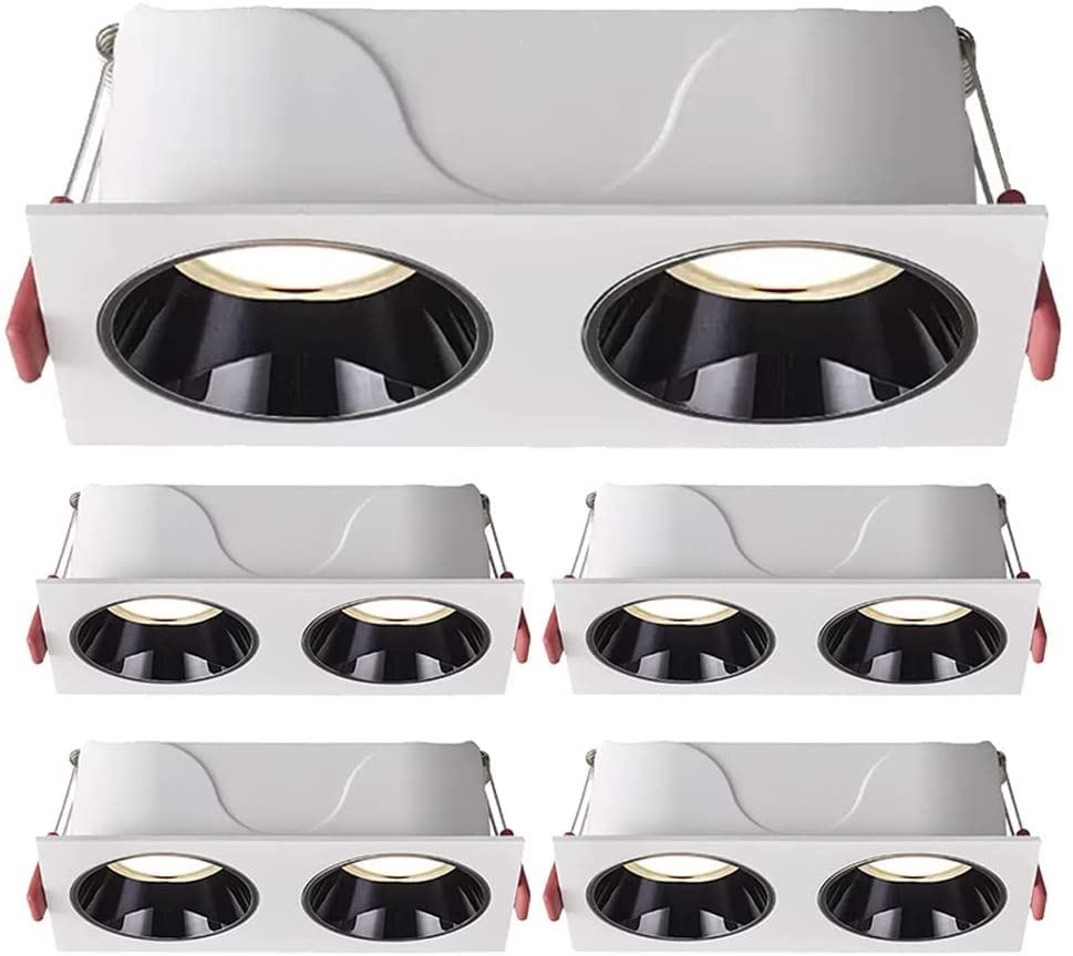 Spot LED encastré rectangulaire kit de conversion de remplacement 3000K lot de 5