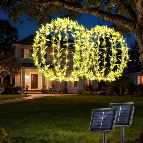 Joomer Solar Hanging Ball Lights Outdoor, 2-Pack 13in & 11in