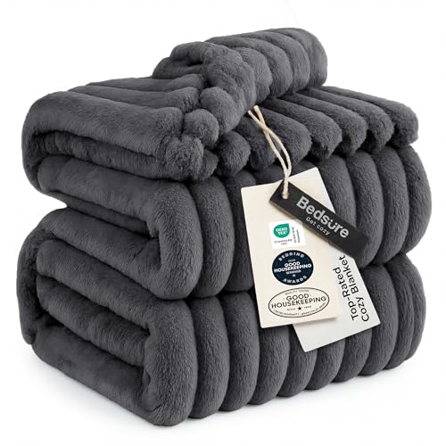 Bedsure Soft Queen Size Blanket for Bed Grey...