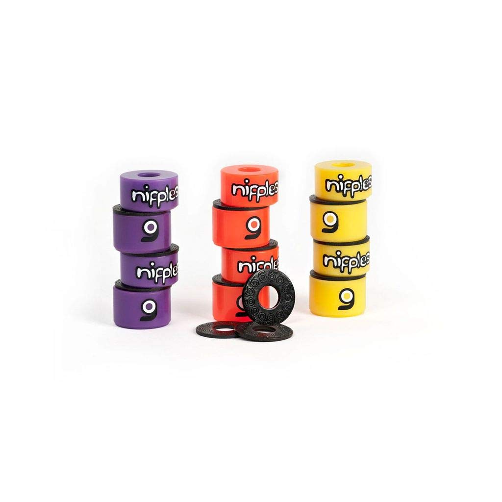Orangatang Nipples Longboard - Boccole per camion skateboard (set di 4) (arancione, morbido)