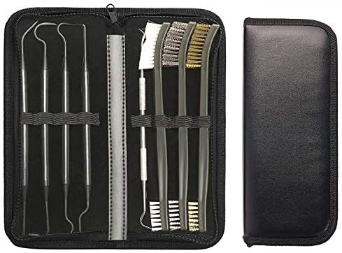 EAmber Gun Cleaning Brushes Picks Kit Set Brass Copper Steel Nylon Stainless Steel Ploymer Pick Set Bristle Brushes