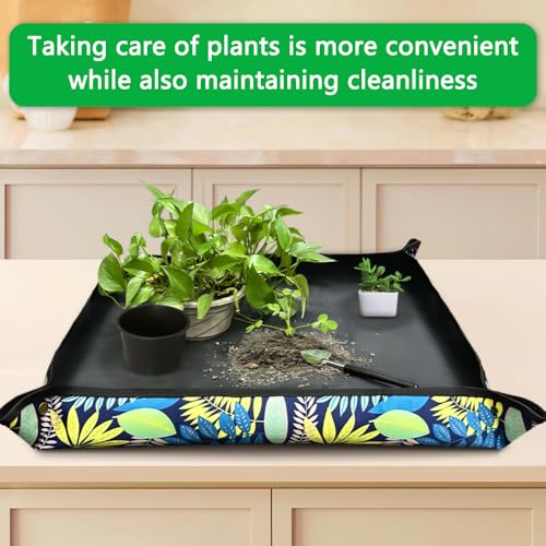 Waterproof Potting Mat for Plant Transplanting and Mess Control, Foldable Indoor Portable Gardening Tray, 29.5"x 29.5" Oxford Fabric, Gardening Gifts for Women - Image 7