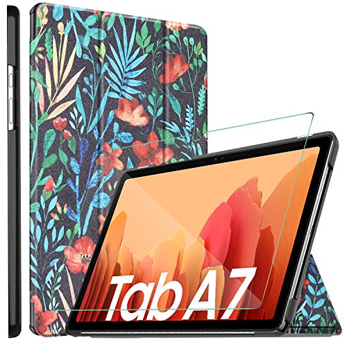 ELTD Verre Trempé Filmpour Samsung Galaxy Tab A7 10.4 2020+ Etui pour Galaxy Tab A7, Cover Housse Etui Coque + 9H, 2.5D Verre Trempé Film pour Samsung Galaxy Tab A7 10.4 T500/T505/T507