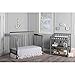 Dream On Me Ashton 4-in-1 Convertible Full-Size Baby Crib in Steel Grey, GreenGuard Gold & JPMA, Sustainable Pinewood, 4 Mattress Heights, Converts to Toddler, Day & Full-Size Bed