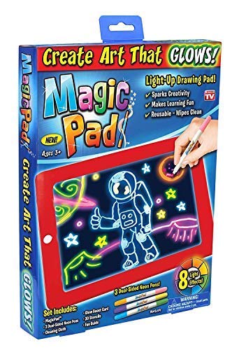 Softpix Magic Pad Light Up 3D Light Up Drawing Board Doodle Magic Glow Pad for Kids/Toddlers Boys and Girls