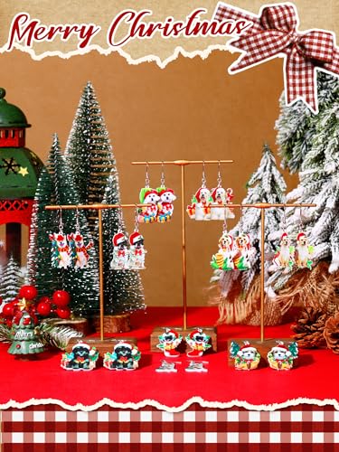 10 Pairs Cute Christmas Dog Earrings Christmas Dog Puppy Doggy Acrylic Earrings Funny Stocking Jewelry for Girl Women"3