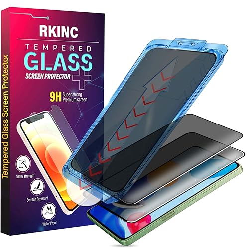 RKINC Screen Protector [2-Pack] for Samsung Galaxy S24 Ultra [Automatic Installation] Privacy Tempered Glass HD Fingerprint Support [10X Military Grade Protection] Scratch-Resistant Shatter-Proof