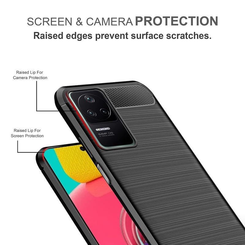 Image of Hybrid Carbon Fiber Back Case for Poco F4 5G (Black)