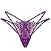 Sexy sous-vêtements Dames Thong Culottes Femmes Dentelle Pants Thong Briefs Armoire Lingère (Purple, One Size)