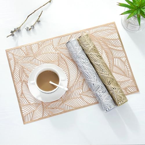 Set de table imperméable lavable lot de 4 napperons anti-tache PVC - 6