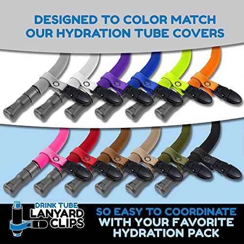 Drink Tube Lanyard Clip. Secure your drink tube to your hydration backpack strap or clothing. (Black)2