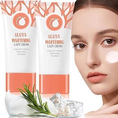 JANGOUGluta Facial Cream Lotion Moisturizing Lazy Cream 30g, Orange Exfoliating Whitening Gel Gluta Whitening Lazy Cream, Skin Brightening Cream, Long Term Makeup Moisturizing Facial Cream (1PCS)